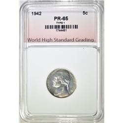 1942 TYPE 1 JEFFERSON NICKEL WHSG GEM