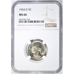 1954-D JEFFERSON NICKEL, NGC MS-66