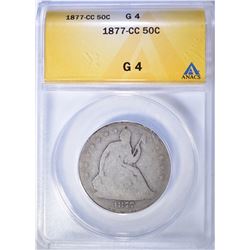 1877-CC BUST HALF DOLLAR, ANACS GOOD-4 KEY DATE