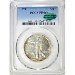 1941 WALKING LIBERTY HALF DOLLAR, PCGS PR-66+ CAC