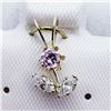 Image 1 : 10K CZ FLOWER SHAPED PENDANT