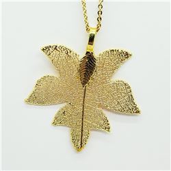 NATURAL LEAF PENDANT NECKLACE