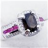 Image 2 : SMOKEY QUARTZ RUBY CZ RING SIZE 7.5