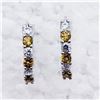 Image 1 : SILVER NATURAL CITRINE CZ EARRINGS