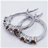 Image 3 : SILVER NATURAL CITRINE CZ EARRINGS