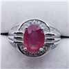 Image 1 : SILVER MEN'S RUBY CZ RING SIZE 10.5
