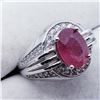 Image 2 : SILVER MEN'S RUBY CZ RING SIZE 10.5