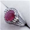 Image 3 : SILVER MEN'S RUBY CZ RING SIZE 10.5