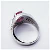 Image 5 : SILVER MEN'S RUBY CZ RING SIZE 10.5