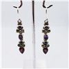 Image 3 : SILVER PERIDOT AMETHYST GARNET EARRINGS