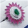 Image 2 : SILVER EMERALD GEMSTONE CZ RING SIZE 6