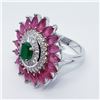Image 3 : SILVER EMERALD GEMSTONE CZ RING SIZE 6