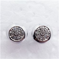 SILVER 16 DIAMOND STUD EARRINGS