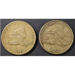1857 XF & 58 VF FLYING EAGLE CENTS