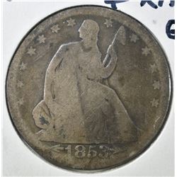 1853 ARROWS & RAYS HALF DOLLAR, G/VG