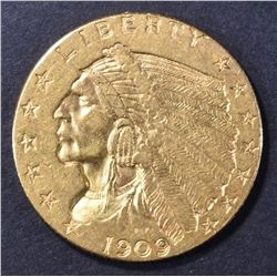 1909 $2.5 GOLD INDIAN BU