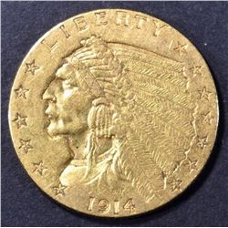 1914 $2.5 GOLD INDIAN BU