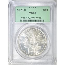 1879-S MORGAN DOLLAR PCGS MG-64 OGH