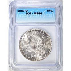 1887-O MORGAN DOLLAR ICGS MS-64