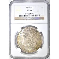 1890 MORGAN DOLLAR, NGC MS-63