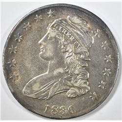 1836 BUST HALF DOLLAR AU NICE COLOR