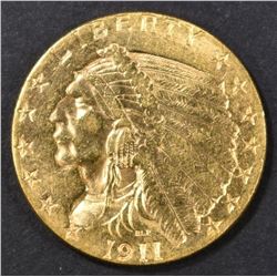 1911 $2.5 GOLD INDIAN BU