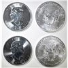 Image 2 : 2-CANADA MAPLE LEAF & 2-2019 ASE 1oz SILVER COINS