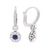 Image 2 : 18KT White Gold 1.22 ctw Sapphire And Diamond Halo Earrings
