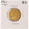 Image 1 : 1911-S $5 Indian Head Half Eagle Gold Coin