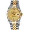 Image 2 : Rolex Mens Two Tone 14K Champagne Diamond Pyramid Bezel Datejust Watch