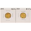 Image 1 : Lot of 1909-1910 $2 1/2 Indian Head Quarter Eagle Gold Coins