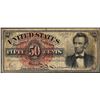 Image 1 : March 3, 1863 50 Cents Fourth Issue Lincoln Fractional Currency Note