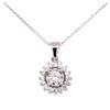 Image 2 : 14KT White Gold 0.85 ctw Diamond Pendant & Chain