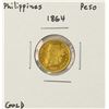 Image 1 : 1864 Philippines 1 Pesos Gold Coin