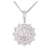 Image 2 : 14KT White Gold 1.14 ctw Diamond Pendant & Chain