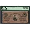 Image 1 : 1864 $50 Confederate States of America Note T-66 PCGS Choice About New 58PPQ