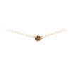 Image 2 : 0.06 ctw Diamond and Pearl Necklace with 14KT Yellow Gold Rose Motif Clasp