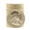 Image 1 : Roll of (20) Brilliant Uncirculated 1962 Franklin Half Dollar Coins