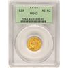 Image 1 : 1929 $2 1/2 Indian Head Quarter Eagle Gold Coin PCGS MS63 OGH