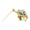 Image 2 : 18KT Yellow Gold Enameled Parrot Pin