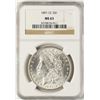 Image 1 : 1891-CC $1 Morgan Silver Dollar Coin NGC MS63