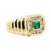 Image 1 : 14KT Yellow Gold 0.43 ctw Emerald and Diamond Ring