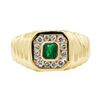 Image 2 : 14KT Yellow Gold 0.43 ctw Emerald and Diamond Ring