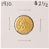 Image 1 : 1910 $2 1/2 Indian Head Quarter Eagle Gold Coin