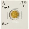 Image 1 : 1853-O Type 1 $1 Liberty Head Gold Dollar Coin