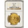 Image 1 : 1910 $20 St. Gaudens Double Eagle Gold Coin NGC MS62