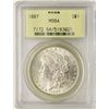 Image 1 : 1887 $1 Morgan Silver Dollar Coin PCGS MS64 Old Green Holder