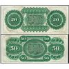 Image 2 : Lot of 1872 $20 & $50 State of South Carolina Revenue Bond Obsolete Notes