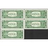 Image 2 : Lot of (5) Consecutive Uncirculated 1957A $1 Silver Certificate STAR Notes