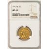 Image 1 : 1913-S $5 Indian Head Half Eagle Gold Coin NGC MS61